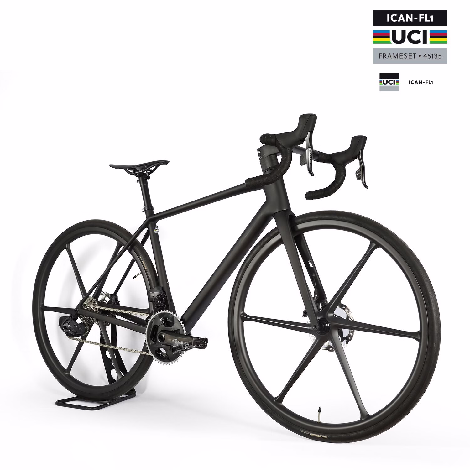 6-Spoke Carbon Wheel Equipped Carbon Road Bike Frame FL1