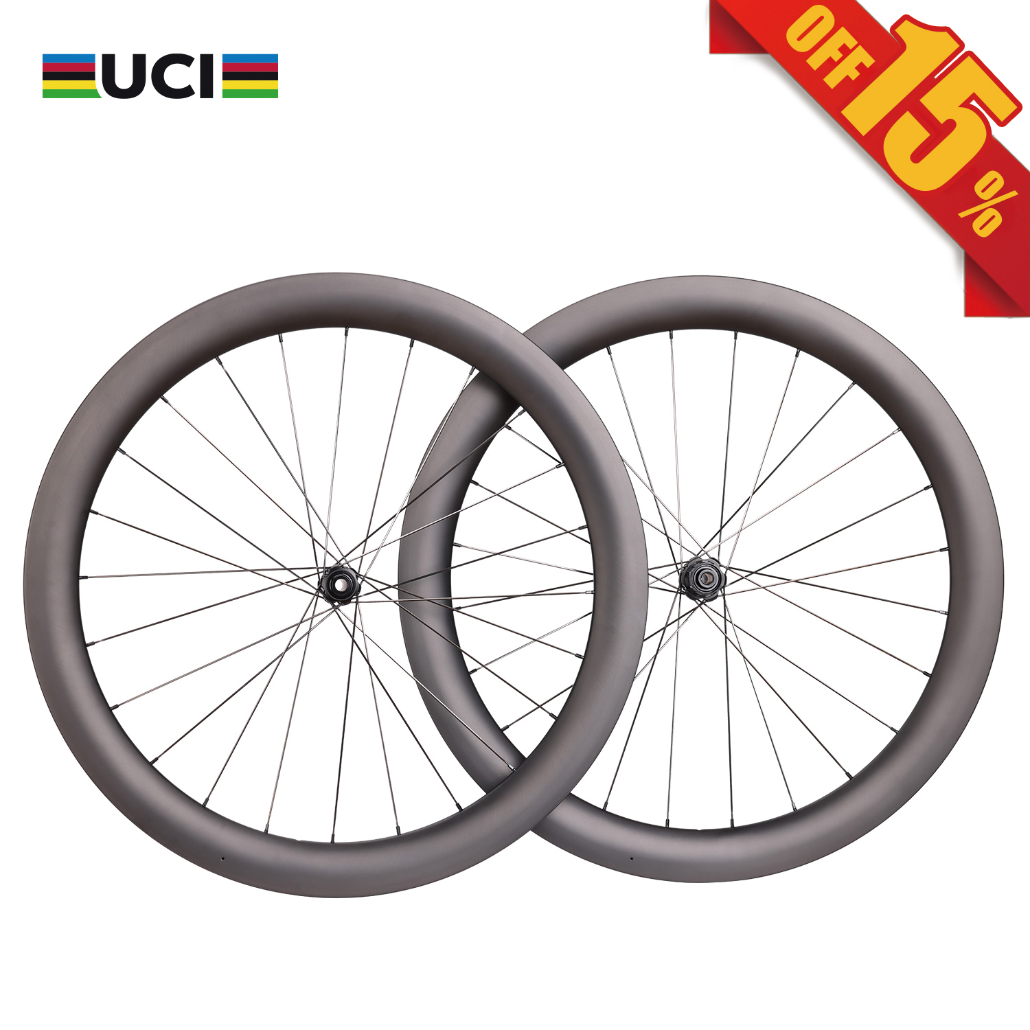 UCI Lightweight Carbon Road Disc Brake Wheelset 55C-UL-.11.11